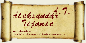 Aleksandar Tijanić vizit kartica